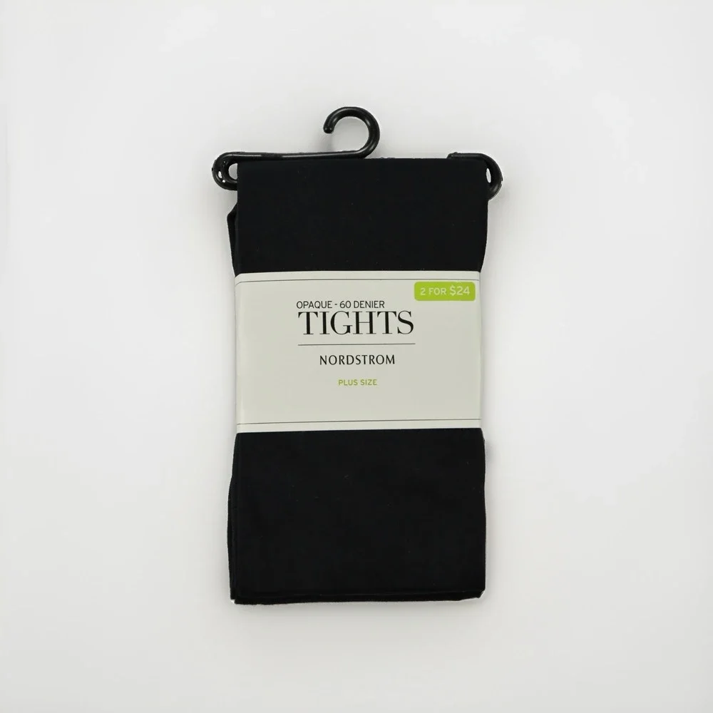 Nordstrom Opaque 60 Denier Tights Plus Size Black Made in Italy Stockings